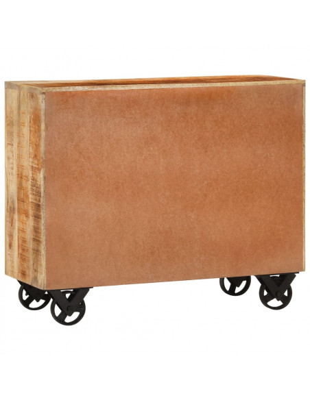 Credenza con 3 Cassetti 80x30x65 cm Legno Grezzo Massello Mango