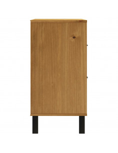 Credenza con Anta in Vetro FLAM 80x40x80 cm Massello di Pino