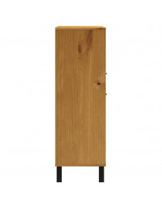 Credenza con Anta in Vetro FLAM 92x40x122,5 cm in Legno di Pino