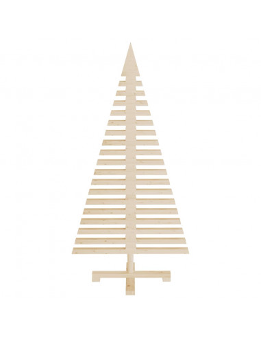Albero di Natale Decorativo in Legno 120 cm Legno Massello Pino