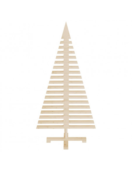 Albero di Natale Decorativo in Legno 120 cm Legno Massello Pino