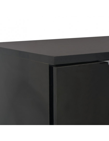 Credenza con Finitura Lucida Nera 71x35x80 cm in Truciolato