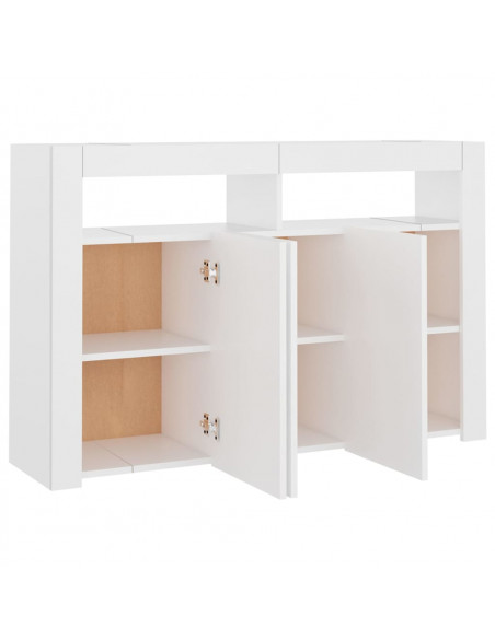 Credenza con Luci LED Bianca 115,5x30x75 cm