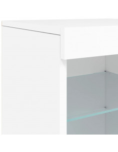 Credenza con Luci LED Bianca 123x37x67 cm
