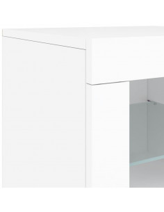 Credenza con Luci LED Bianca 142,5x37x67 cm
