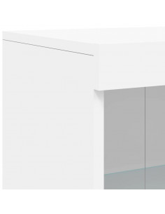 Credenza con Luci LED Bianca 162x37x100 cm