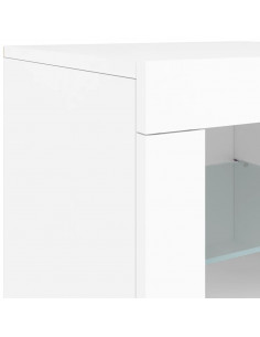 Credenza con Luci LED Bianca 181,5x37x67 cm