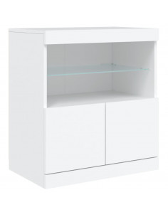 Credenza con Luci LED Bianca 181,5x37x67 cm