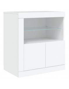 Credenza con Luci LED Bianca 283x37x67 cm