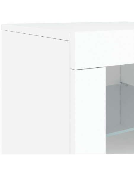 Credenza con Luci LED Bianca 283x37x67 cm