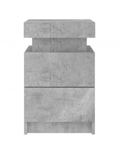 Comodino con Luci LED Grigio Cemento 35x39x55 cm