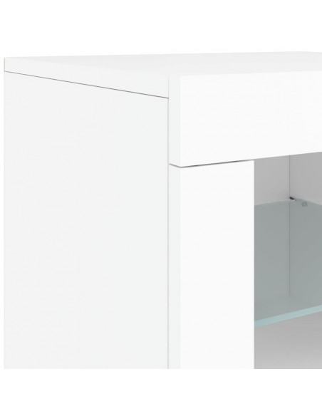 Credenza con Luci LED Bianca 60,5x37x67 cm