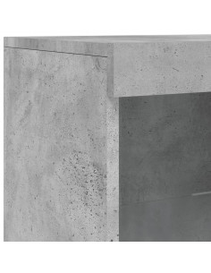Credenza con Luci LED Grigio Cemento 162x37x100 cm