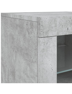 Credenza con Luci LED Grigio Cemento 162x37x67 cm