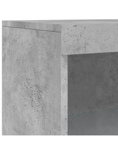 Credenza con Luci LED Grigio Cemento 181,5x37x100 cm