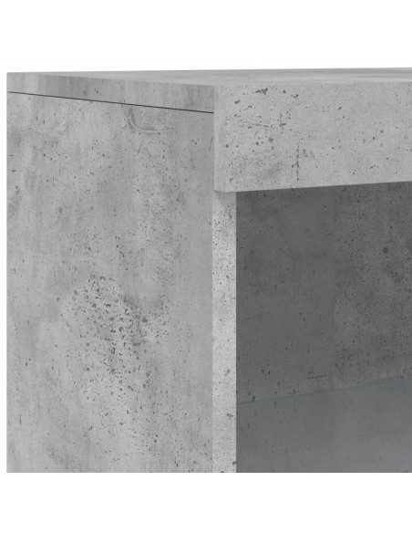 Credenza con Luci LED Grigio Cemento 181,5x37x100 cm