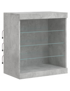 Credenza con Luci LED Grigio Cemento 181,5x37x67 cm