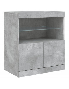 Credenza con Luci LED Grigio Cemento 181,5x37x67 cm