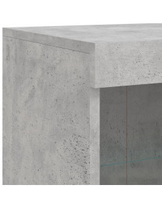 Credenza con Luci LED Grigio Cemento 202x37x100 cm