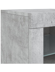 Credenza con Luci LED Grigio Cemento 283x37x67 cm