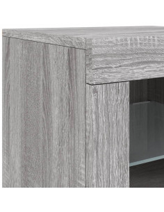 Credenza con Luci LED Grigio Sonoma 142,5x37x67 cm