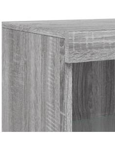 Credenza con Luci LED Grigio Sonoma 162x37x100 cm