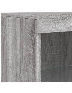 Credenza con Luci LED Grigio Sonoma 162x37x100 cm