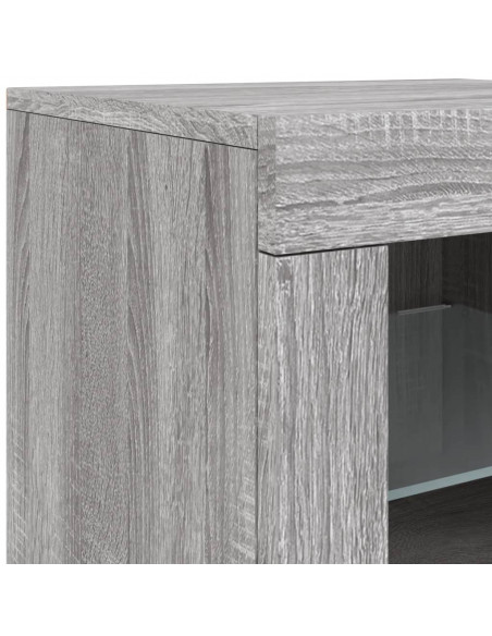 Credenza con Luci LED Grigio Sonoma 162x37x67 cm