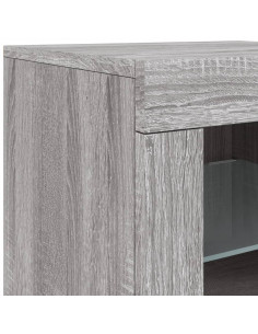 Credenza con Luci LED Grigio Sonoma 163x37x67 cm