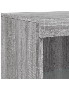 Credenza con Luci LED Grigio Sonoma 181,5x37x100 cm