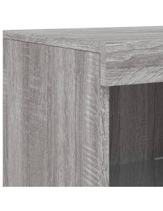 Credenza con Luci LED Grigio Sonoma 181,5x37x100 cm