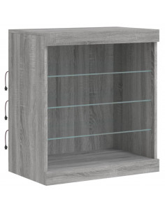 Credenza con Luci LED Grigio Sonoma 181,5x37x67 cm