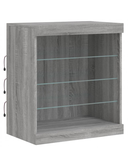Credenza con Luci LED Grigio Sonoma 181,5x37x67 cm