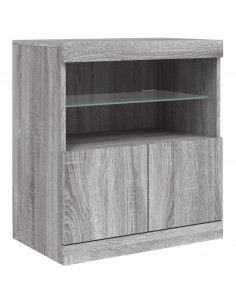 Credenza con Luci LED Grigio Sonoma 181,5x37x67 cm