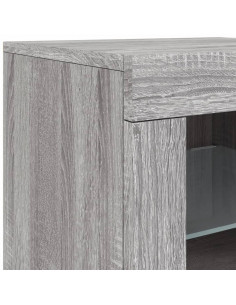 Credenza con Luci LED Grigio Sonoma 283x37x67 cm