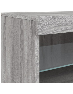 Credenza con Luci LED Grigio Sonoma 41x37x67 cm