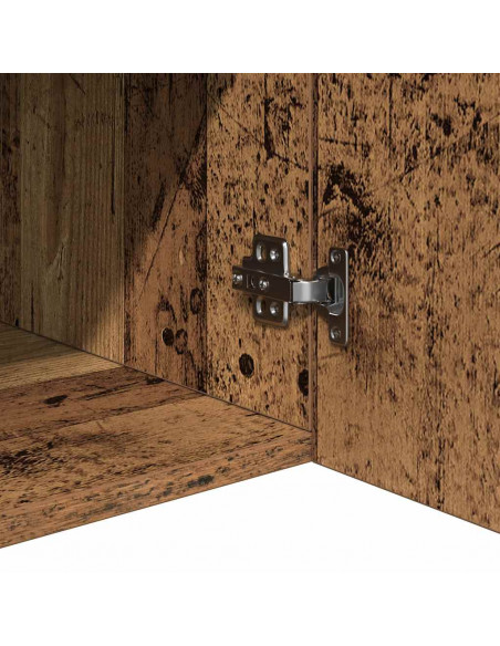 Credenza con Luci LED Legno Antico 115,5x30x75 cm in Truciolato