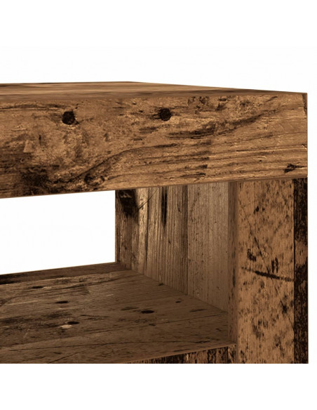 Credenza con Luci LED Legno Antico 80x35x75 cm in Truciolato