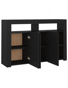Credenza con Luci LED Nera 115,5x30x75 cm