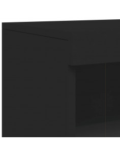 Credenza con Luci LED Nera 162x37x100 cm