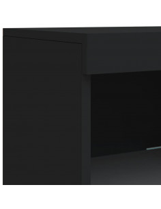 Credenza con Luci LED Nera 162x37x100 cm