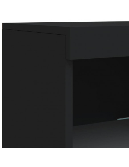 Credenza con Luci LED Nera 162x37x100 cm