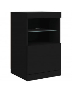 Credenza con Luci LED Nera 164x37x67 cm