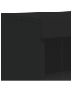 Credenza con Luci LED Nera 181,5x37x100 cm