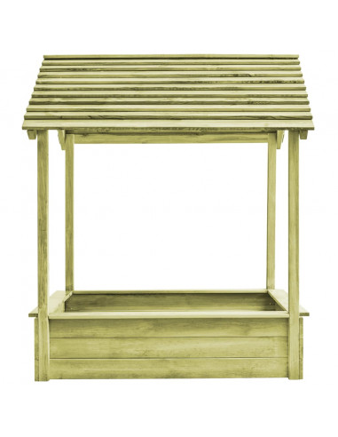 Casetta da Giardino con Sabbiera 128x120x145cm in Legno di Pino