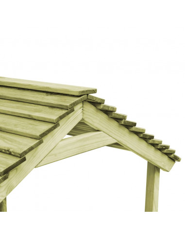 Casetta da Giardino con Sabbiera 128x120x145cm in Legno di Pino