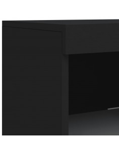 Credenza con Luci LED Nera 41x37x100 cm