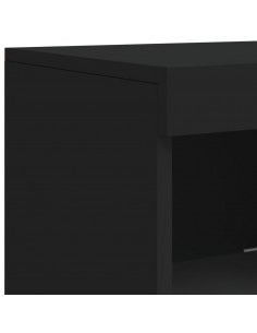 Credenza con Luci LED Nera 41x37x100 cm