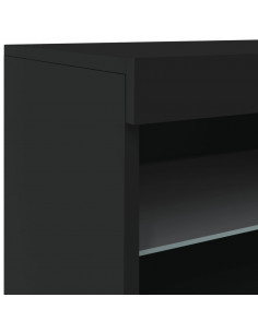 Credenza con Luci LED Nera 41x37x67 cm