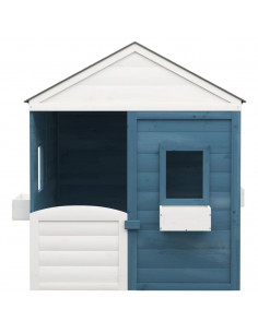 Casetta con Porta Chiudibile e Vasi Fiori Legno Massello Abete 2